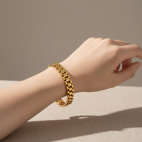 Gold Watch-Link Bracelet - Lifestyle