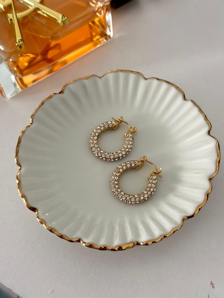 Celeste Pavé Hoops